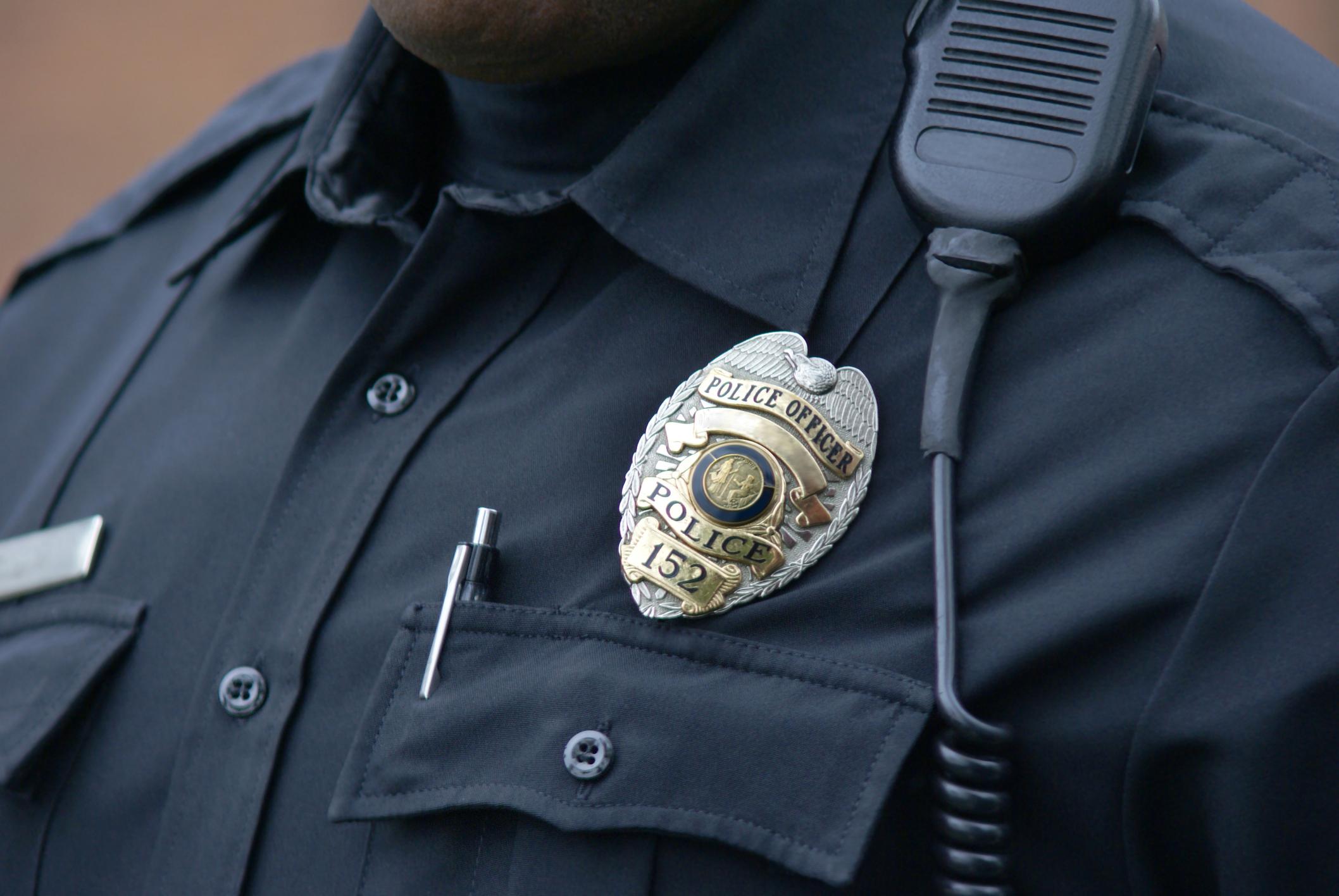 police officer and badge