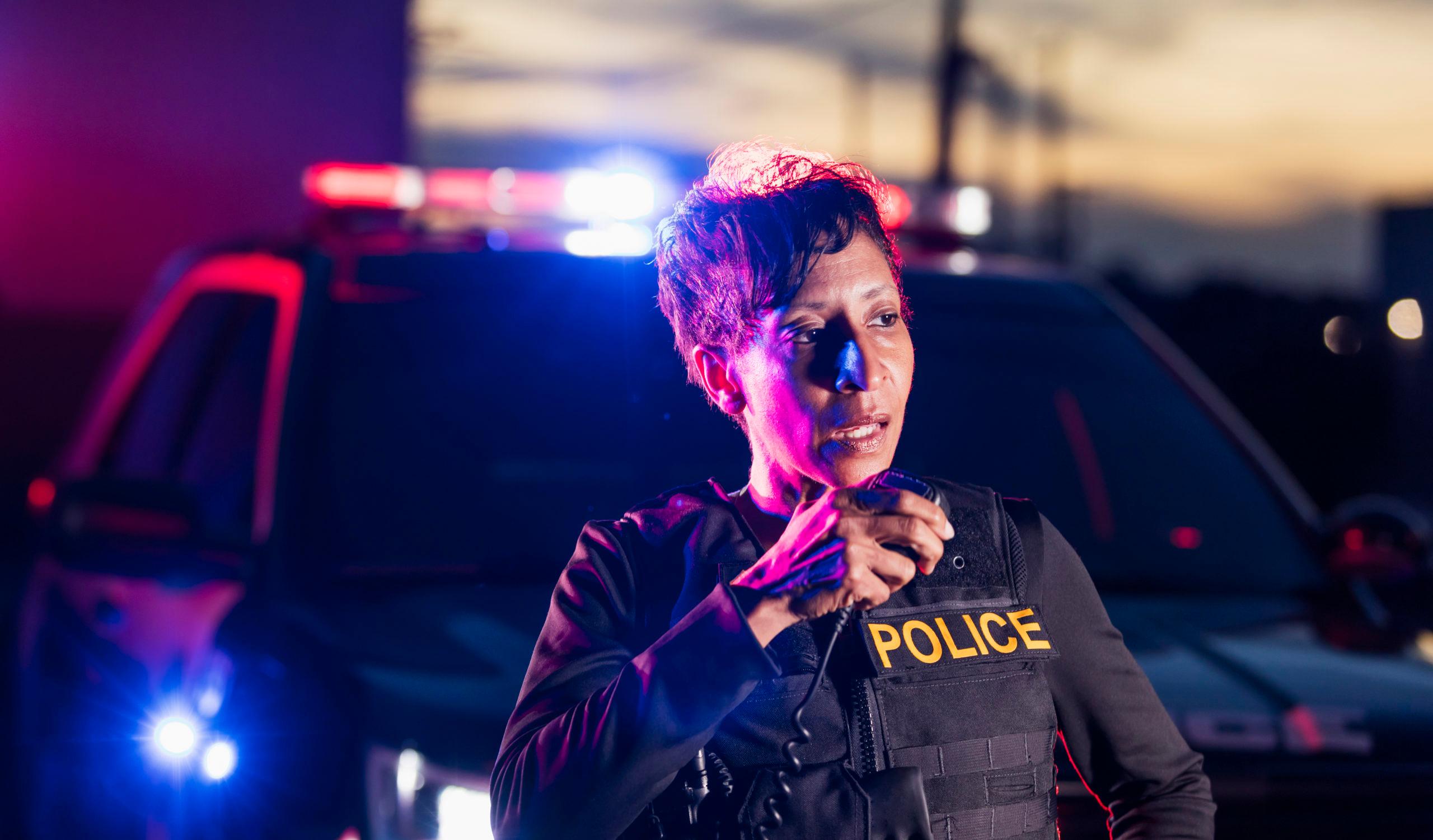 police officer on the scene
