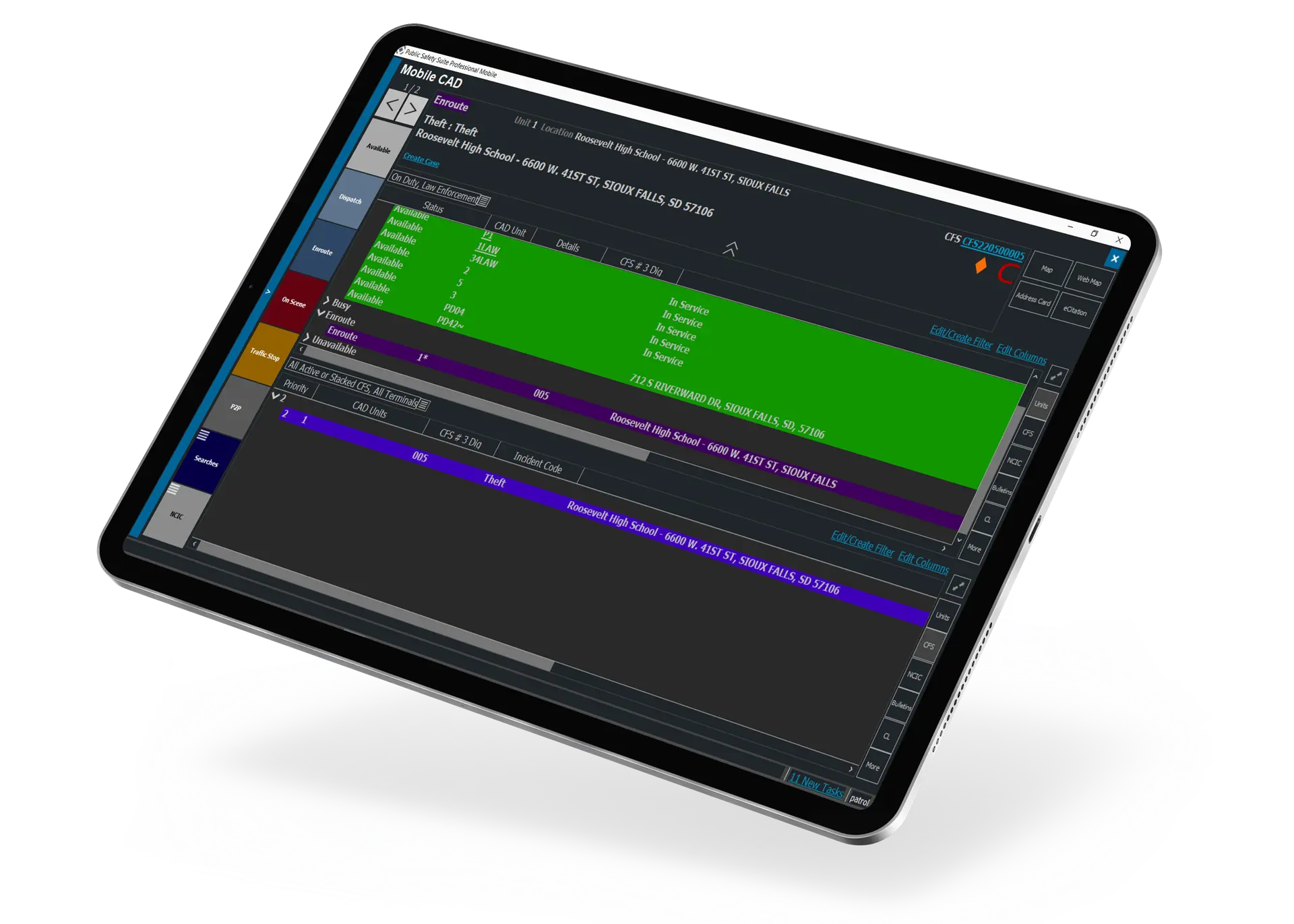 A screen capture of our pro suite cad working on a tablet computer.