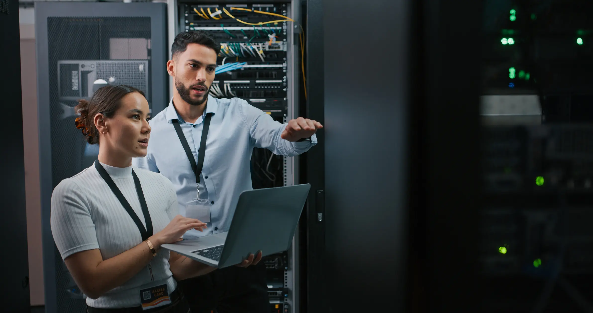 public safety professionals working on cloud data server