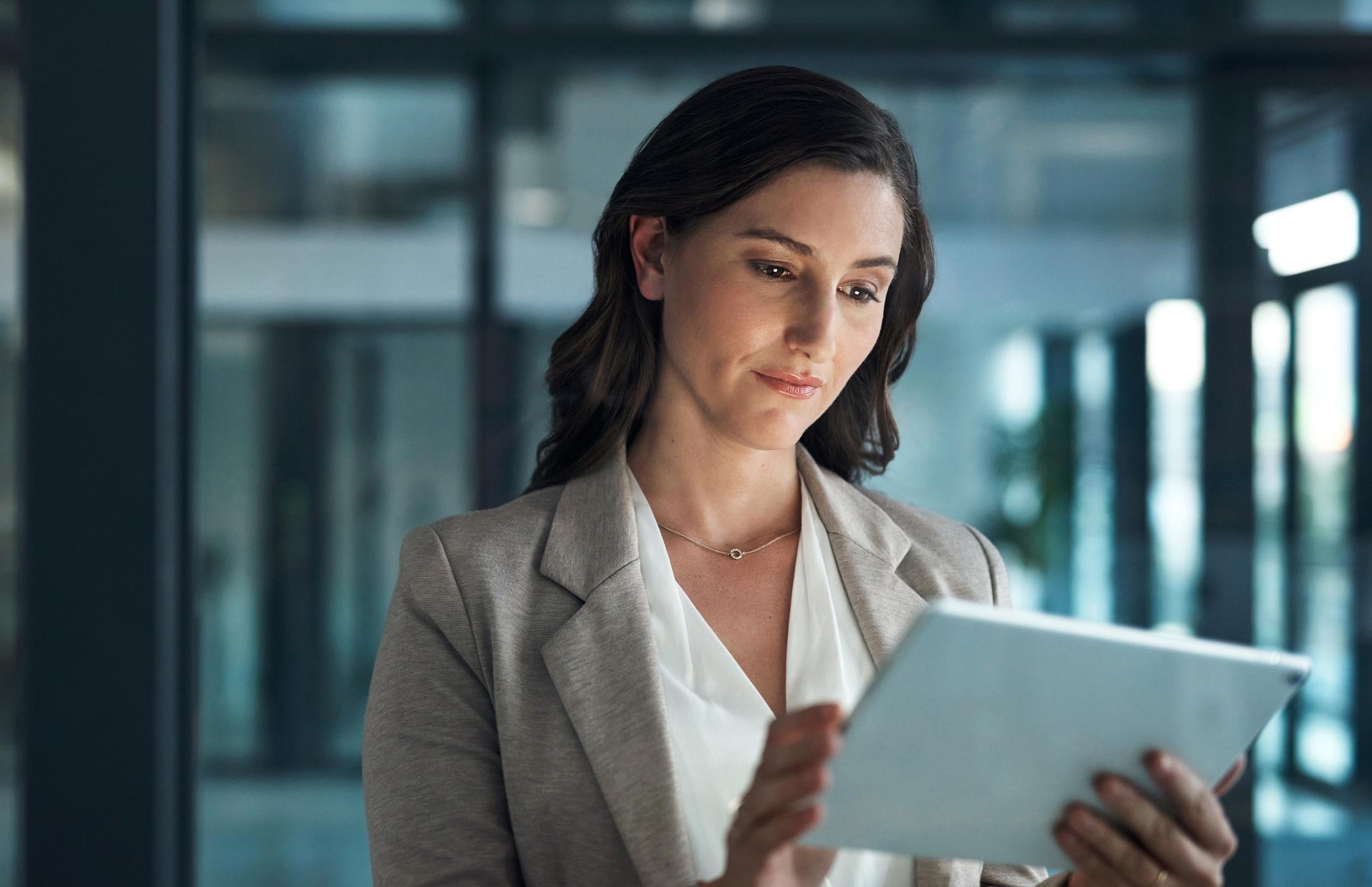 public administration employee processing community development permit on a mobile device