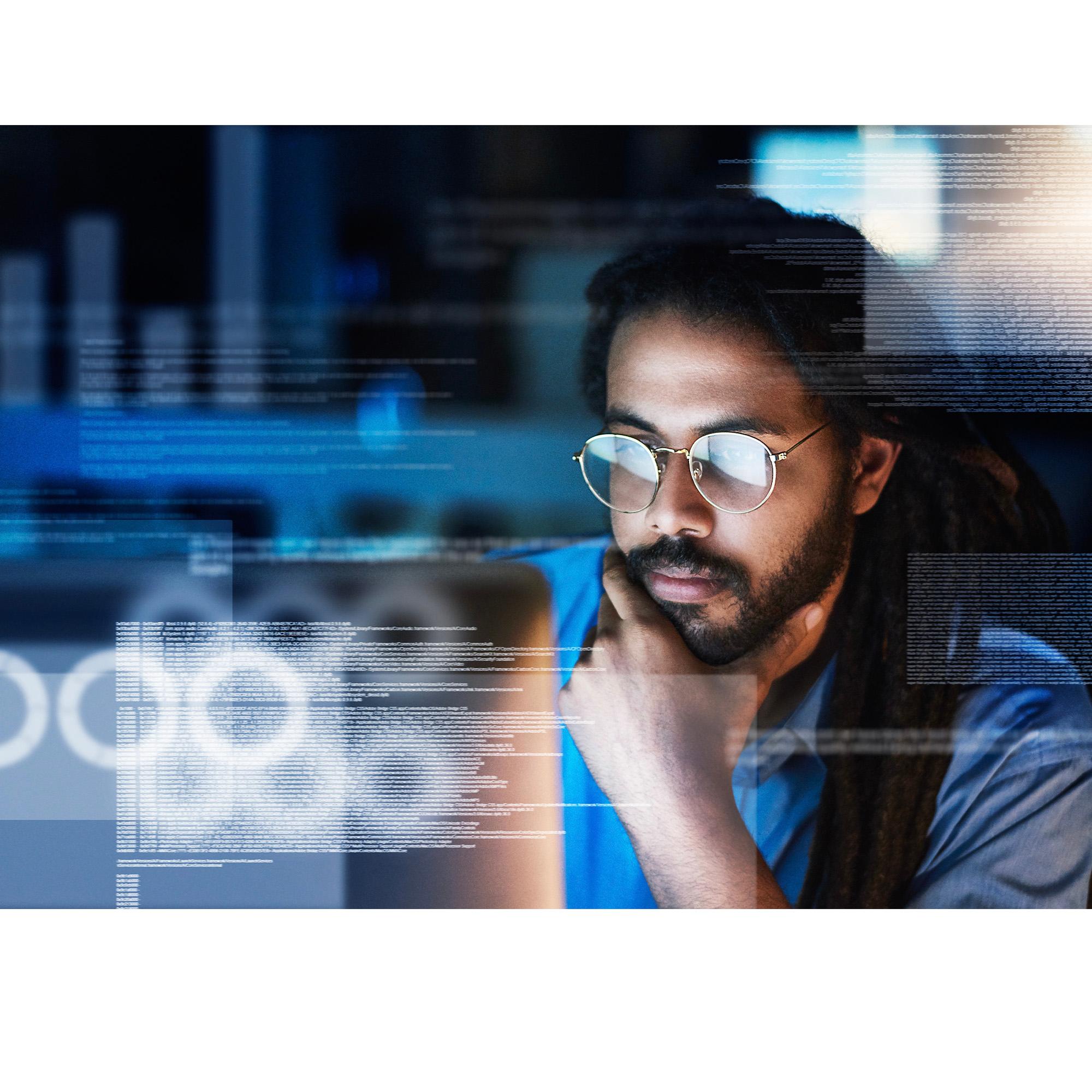 Man working on a computer