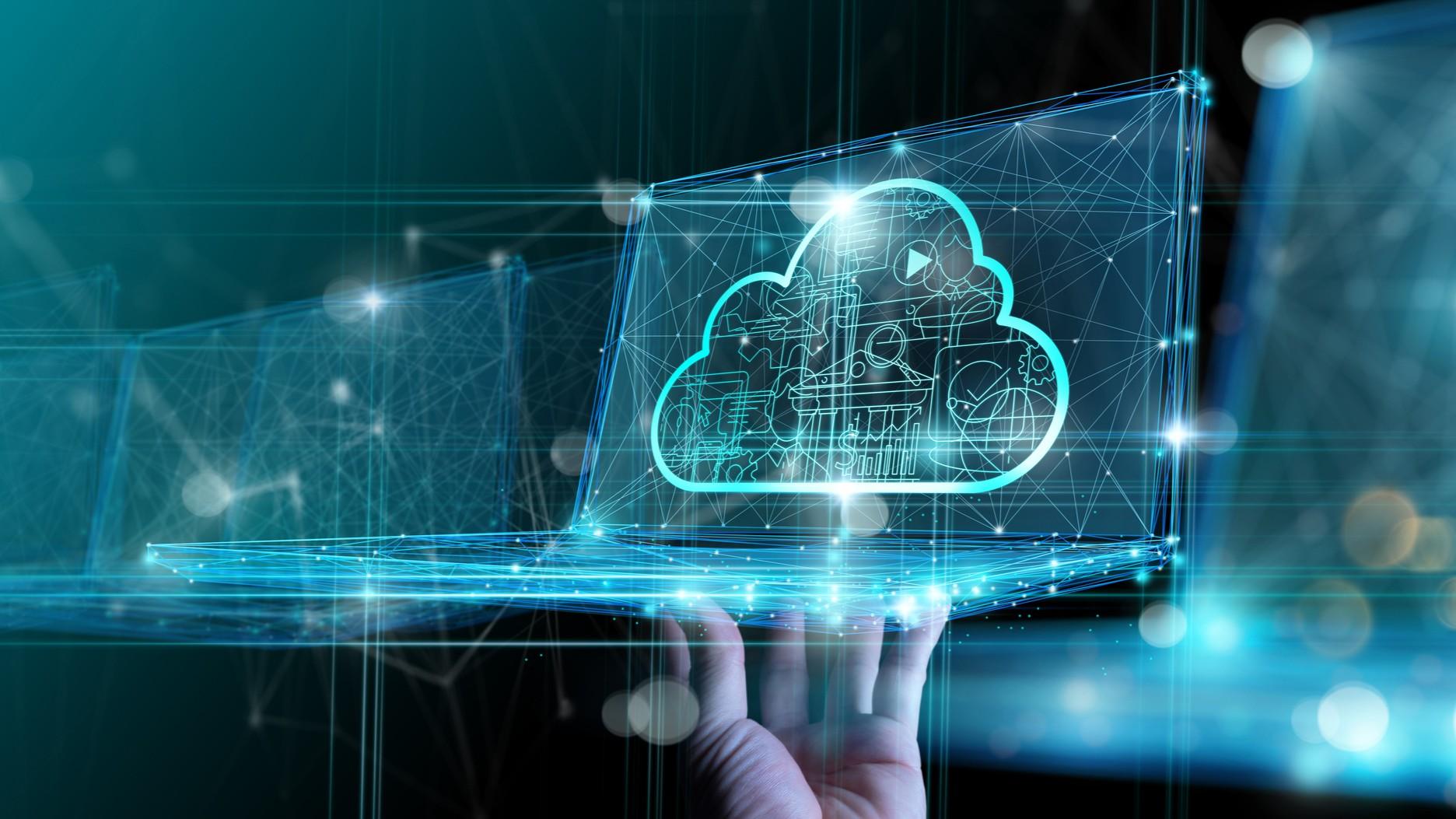 Cloud icon on a laptop
