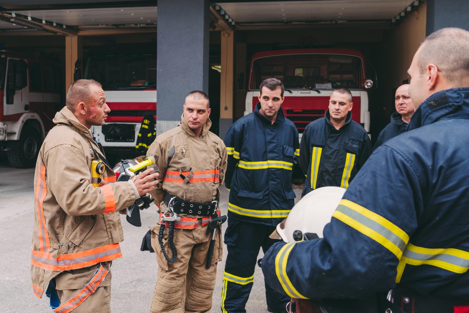 Firefighters at work