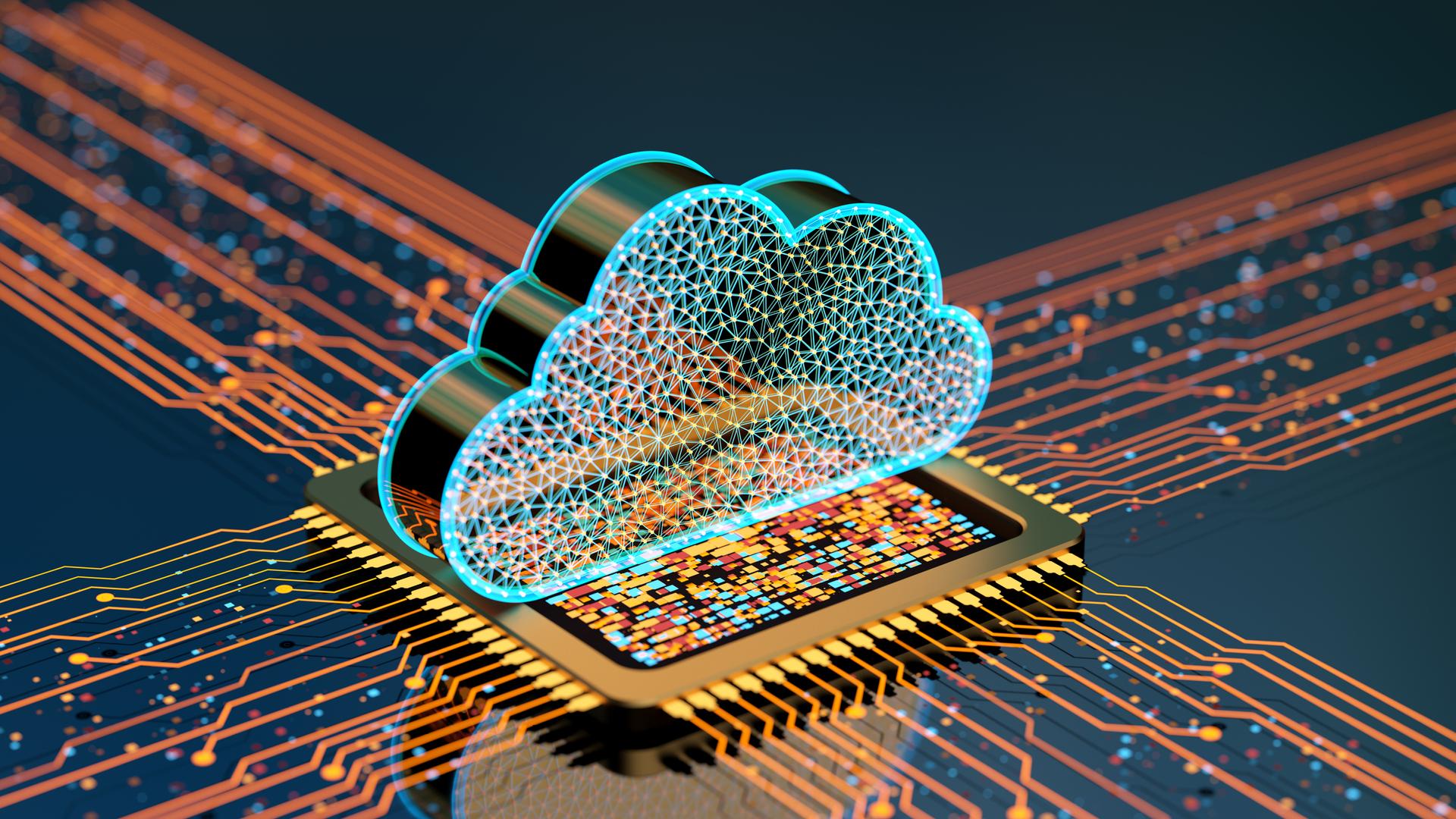 Abstract cloud computing technology concept