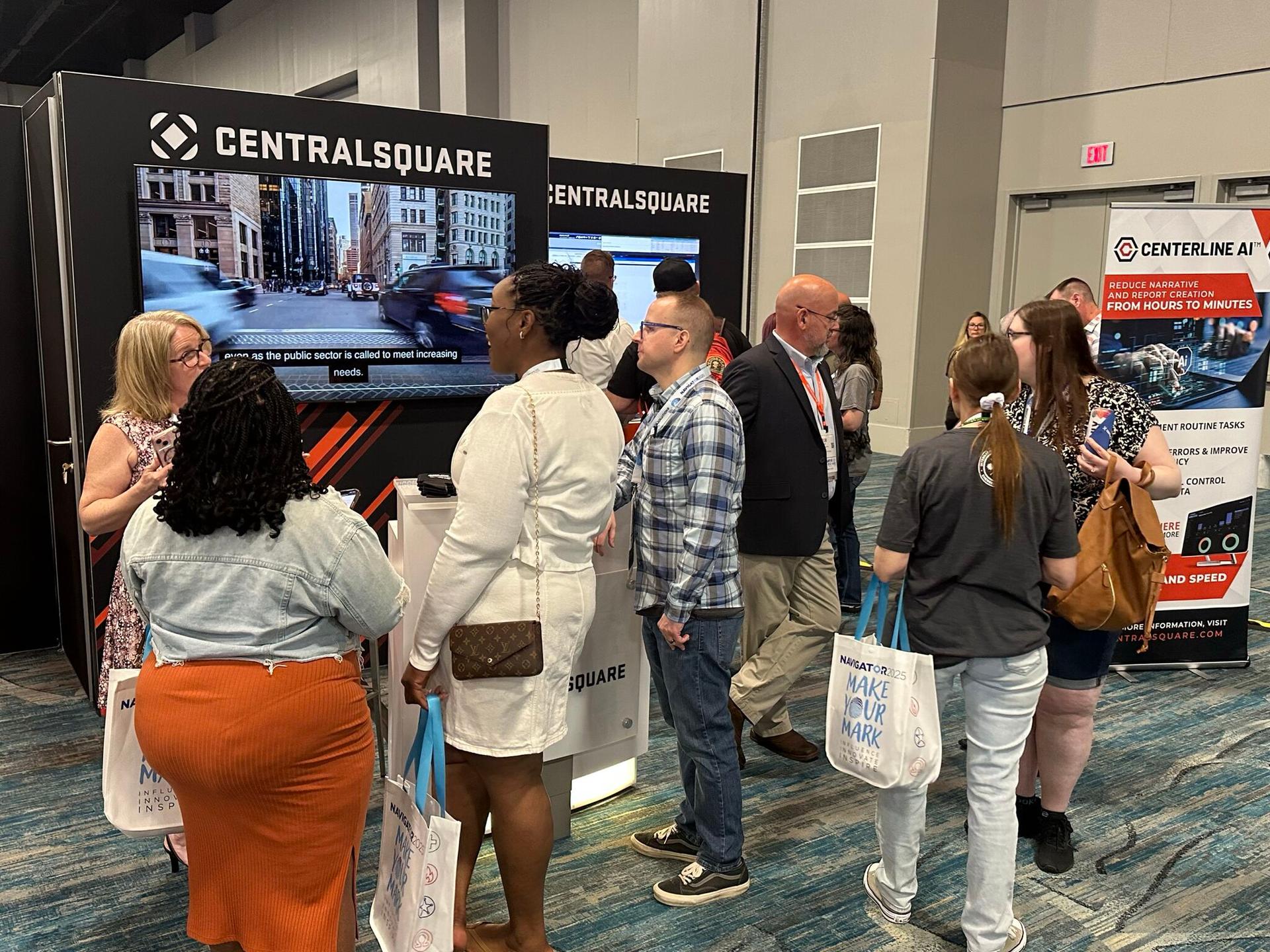CentralSquare's booth with prospects at the NAVIGATOR event